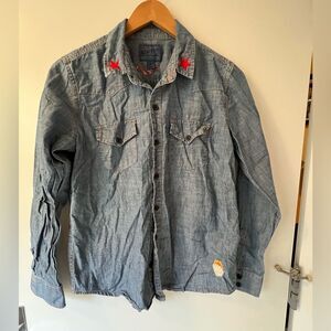 Lucky Brand Embroidered Denim Shirt